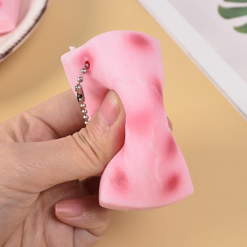 Simulated Squishy Rice Cake Squeeze Toy Lovely New Year Cake Soft Fidget Toys Cute Fast Rebound Decompression Toy Birthday Gift
