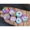 292Cts.Color Enhanced Rainbow Solar Cab Agate Round Loose Gemstone 7Pcs Lot C-2162