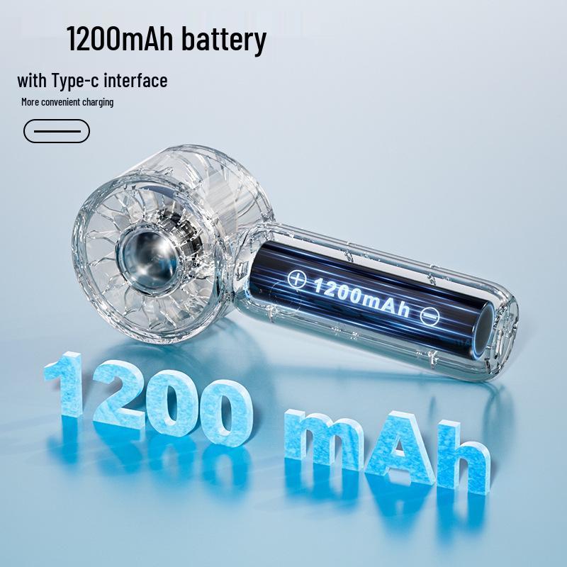 New Compact Mecha Style Transparent Handheld Fan - Portable Pocket Fan with High Wind Power for Commuting