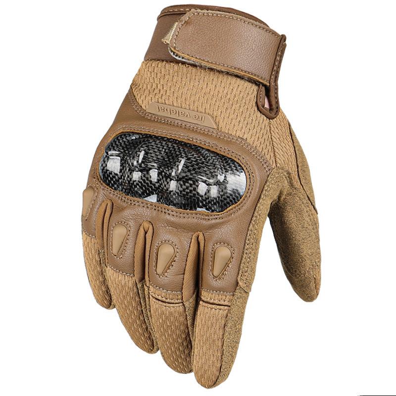 New Tactical Gloves CS Anti-collision Carbon Fiber Shell Anti Fall Anti Slip Wear Resistant Five Finger Sun Protection Touch Screen Riding Gloves