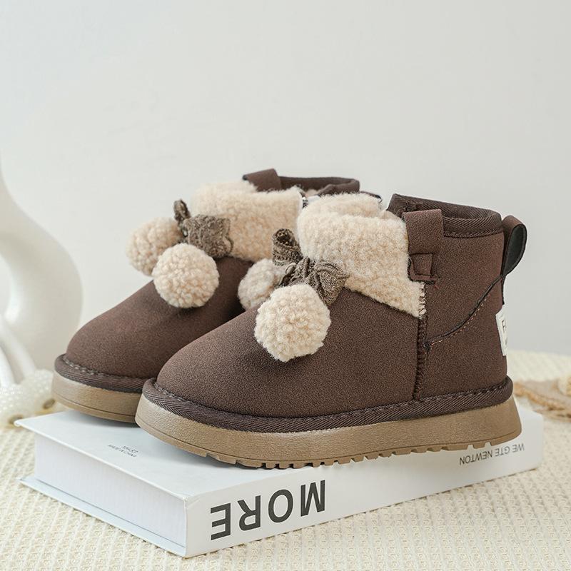 Girls' snow boots winter new children's snow shoes women's treasure autumn and winter piled thickened cotton shoes non-slip and warm