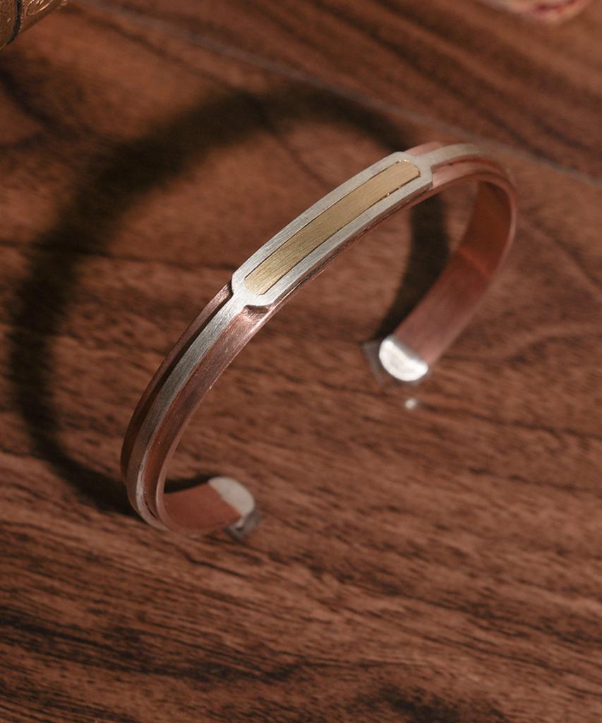 Sabona London 7Gsc 18K Gold Silver Copper Bangle
