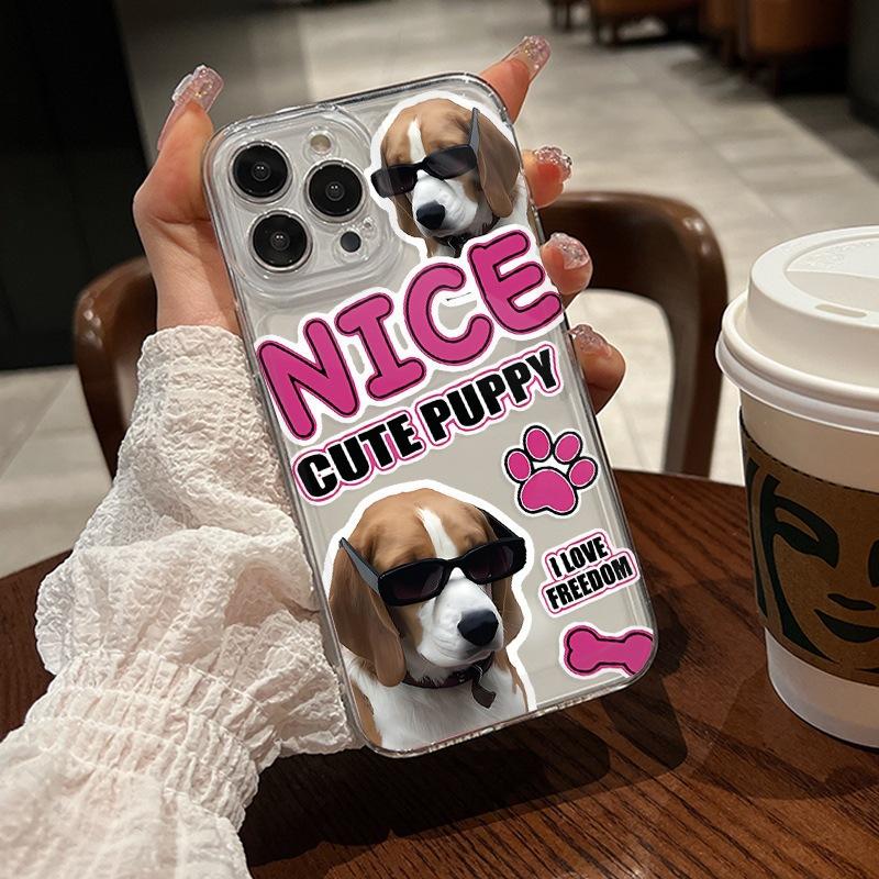 Dopamine puppy mobile phone case iPhone13 Pro space case transparent case Apple 15pm Internet celebrity 12 Girls 11