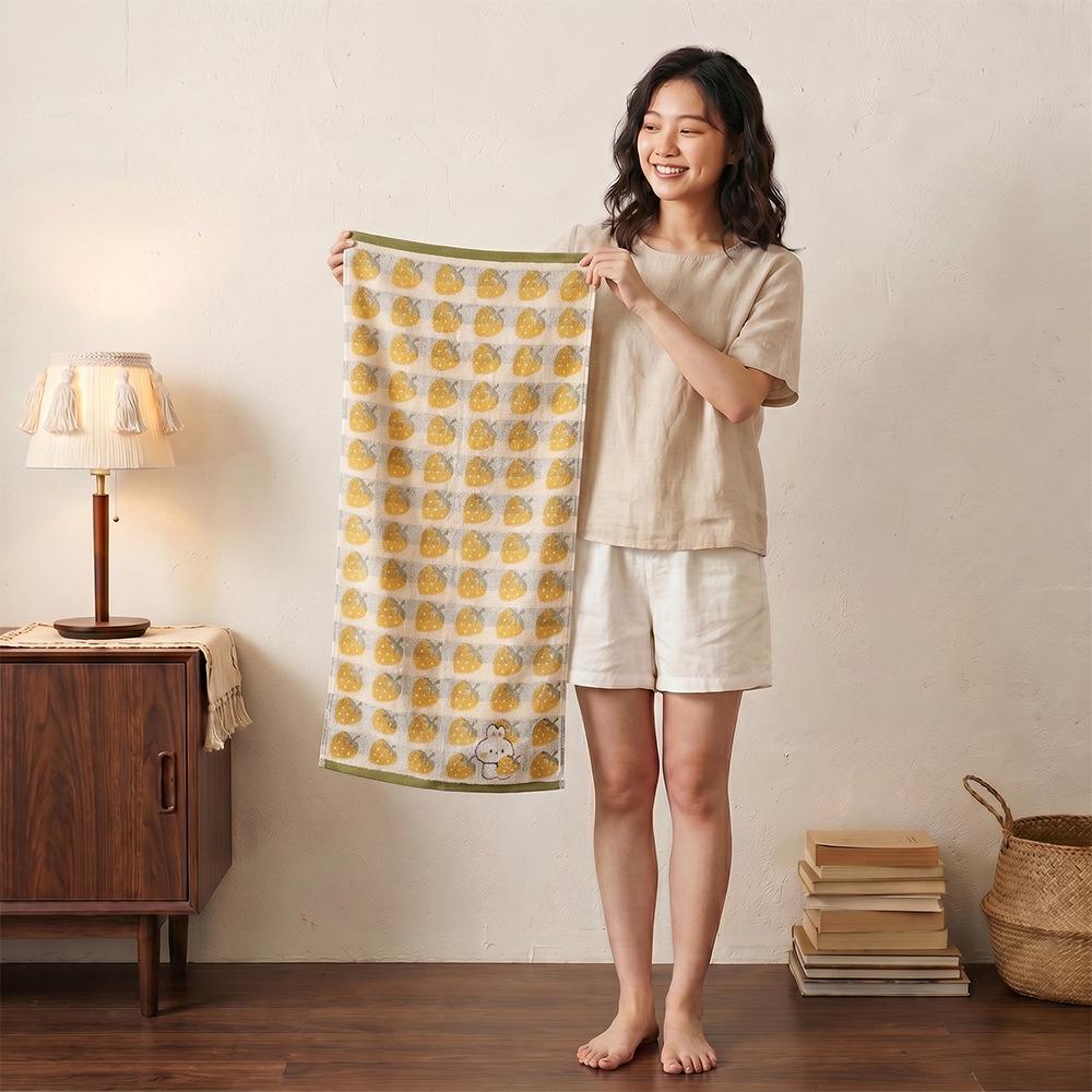 Colorful Polka Dot 100% Cotton Couples' Face Towel, Zero-Twist Yarn-Dyed, Thickened 110g, 35x75cm