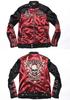 by our Riders Flying Fire Skull Embroidery Patch Bonding Riders Jacket Wine Red x [Banson] [Custom-ordered store] & JFV-901-WINERED-BLACK (XXL, Black)
