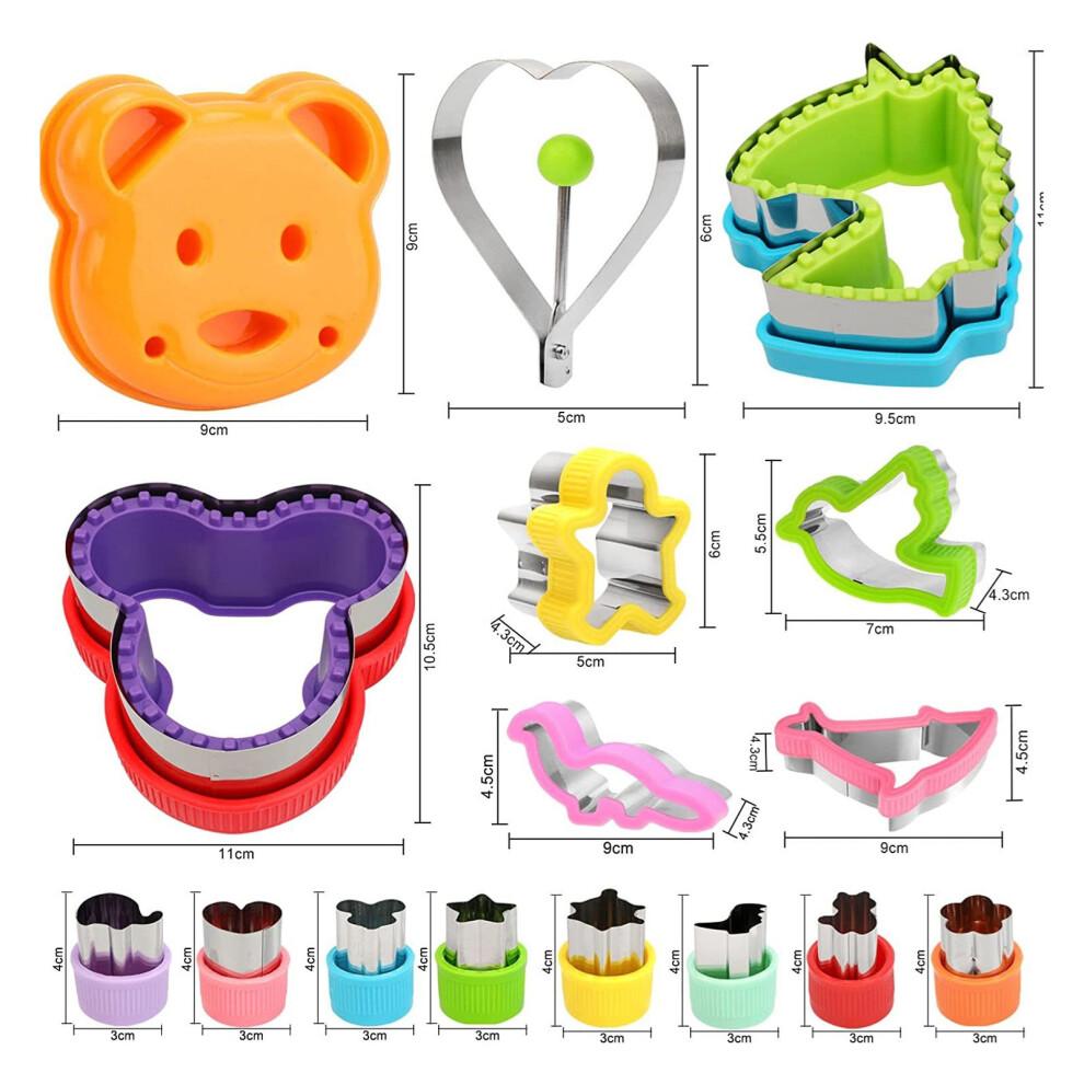 32PCS Stainless Steel Sandwich Cutter Sealer Set Multi Color Cooking Tool