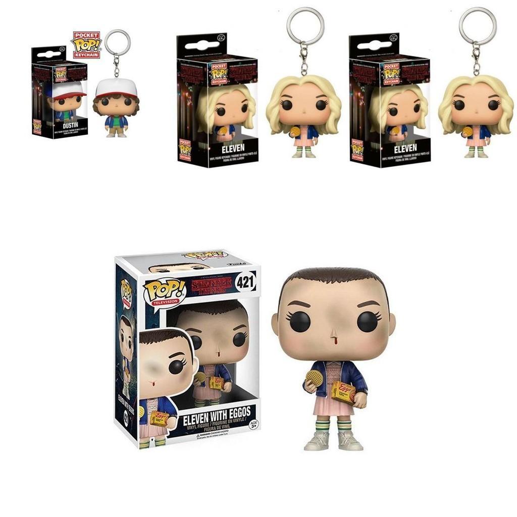 Funko Pop Stranger Thing Eleven Keychain Figure With Box Resin Decoration