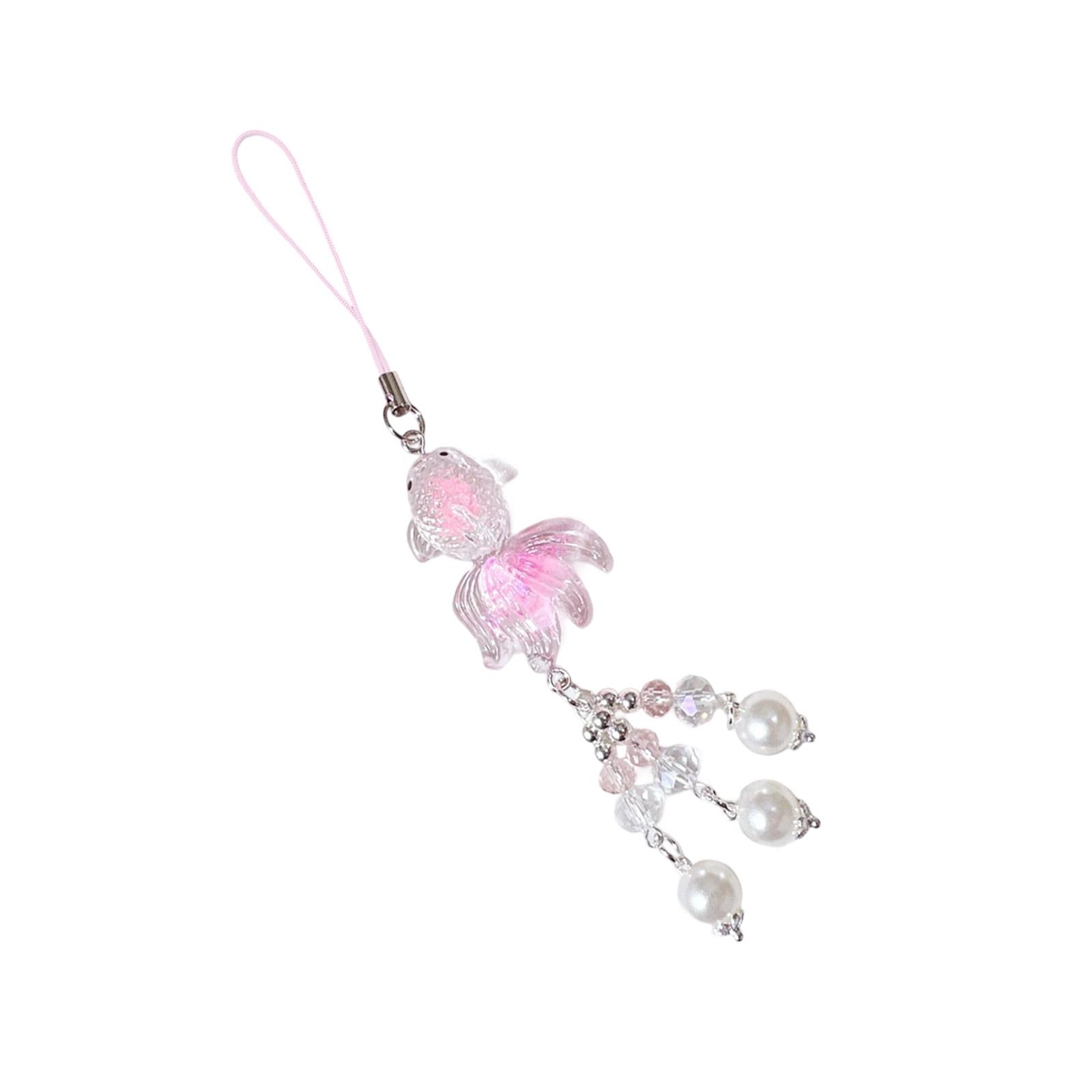 

Светящийся в темноте брелок для телефона в виде рыбки кои, брелок-талисман, цепочка для телефона, шнурок для ночного мероприятия, DIY аксессуары розовый