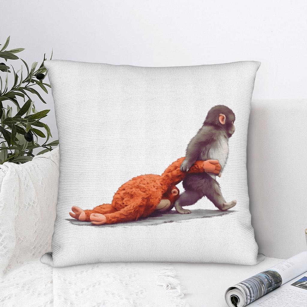 Monkey Punch Baby Graphic Little Punch Pillow Case Fashion Pillow Cover Comfy Pillowcases For Sofa Couch Bed Living Room