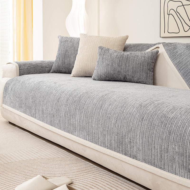 Chenille Sofa Cushion Non-Slip Cushion Four Seasons Universal Living Room Straight Row Sofa Cover Cloth Backrest Towel Anti-Scratching