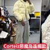 Corteiz Drill Style Mens Winter Cotton Puffer Jacket Casual Loose Fit Warm Coat