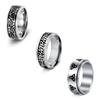 Viking Rune Men's Titanium Steel Ring with Celtic Trinity Knot and Rotatable Design