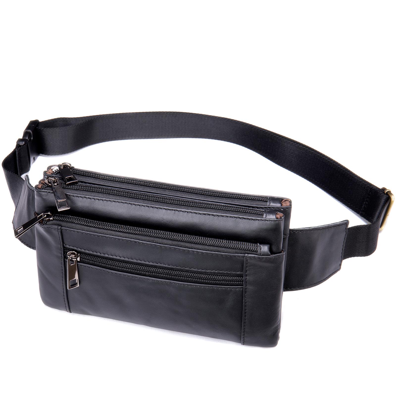 

Men s Premium Leather Crossbody Waist & Chest Bag - Multifunctional Sports Phone Holder