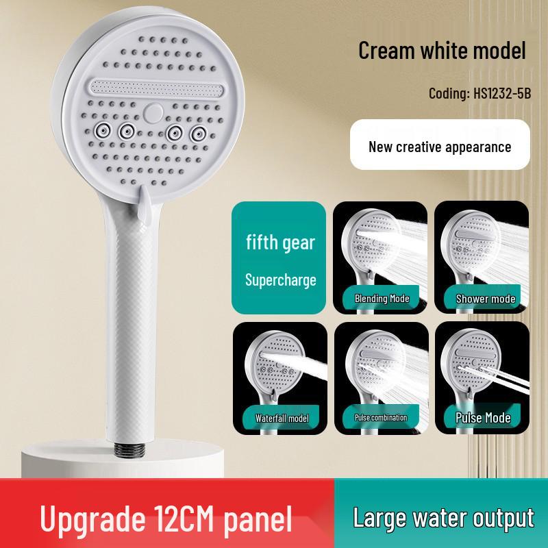 Five-Speed Large Panel Handheld Shower Head with Hose