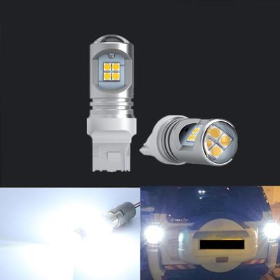 2pcs/lot T20 7440 3030 Canbus White LED Daytime Running Light For Mitsubishi Pajero 2007-2020
