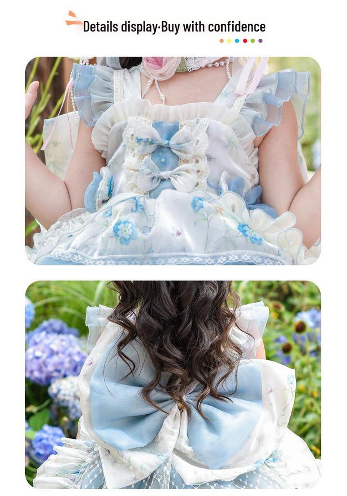 Girls' Summer Princess Flower Fairy Lolita Dress - High-End Formal Birthday Attire