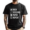 Schere Stein Papier Wiederholen Grafik T-Shirts Herren Baumwolle Weihnachten URLAUB T-Shirts Harajuku Bequemes T-Shirt - Herren Sommer C...