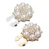 Button Covers for Women Blouses 2 Pieces Flower Shape Sewing Button Rhinestone Pearl Cufflinks Jewelry for Women Clothing Dress