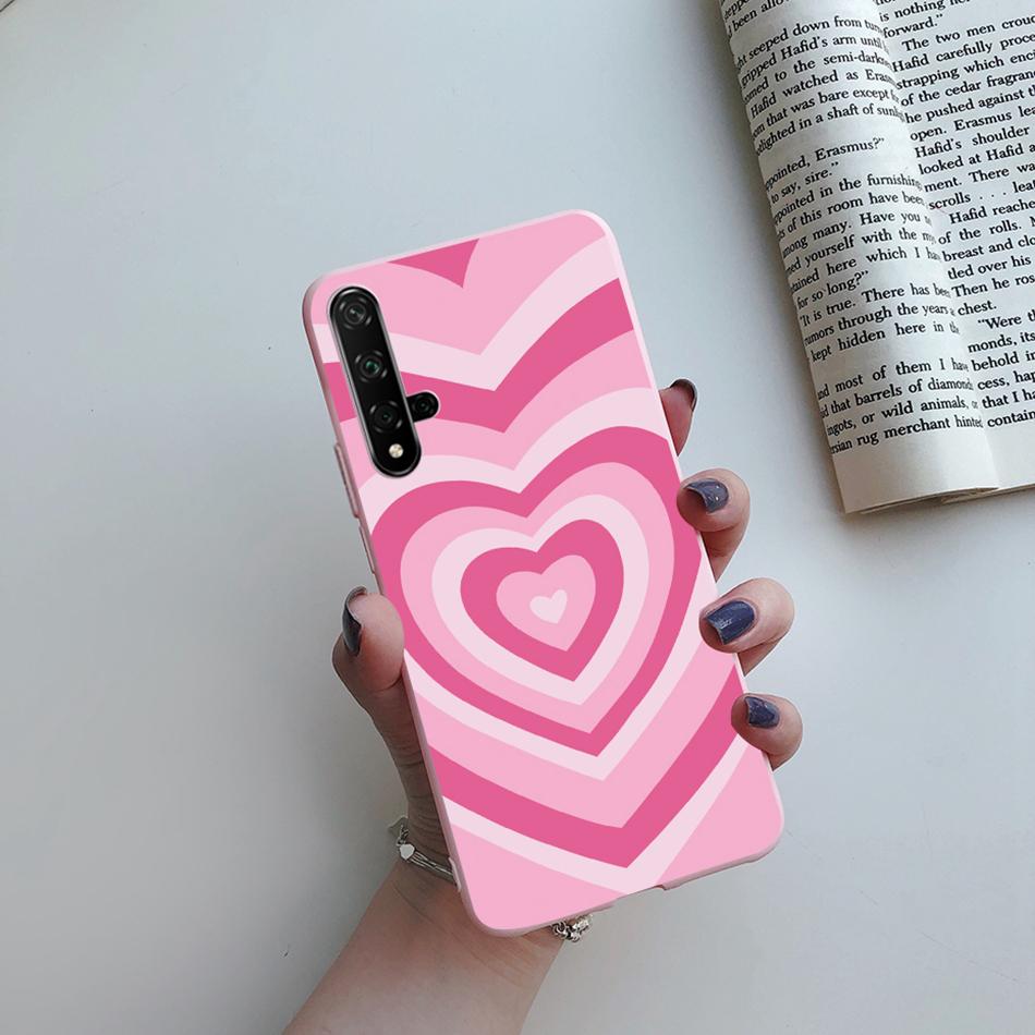 For Honor 20 Case Cartoons Love Heart TPU Funda For Huawei Honor 20 Pro Lite YAL-L21 YAL-L41 20S MAR-LX1H Back Cover Phone Case