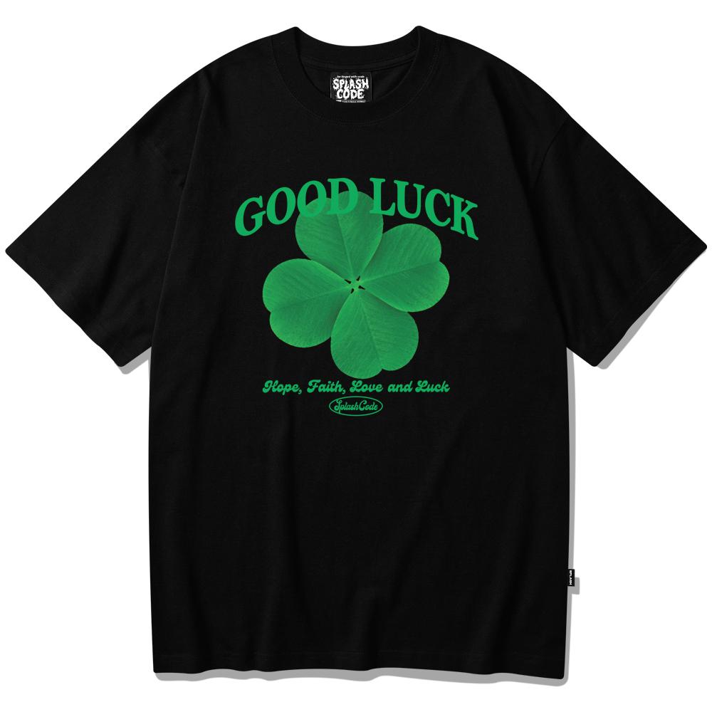 Seupeullaesikodeu Short Sleeve T-Shirt Black - Lucky Clover