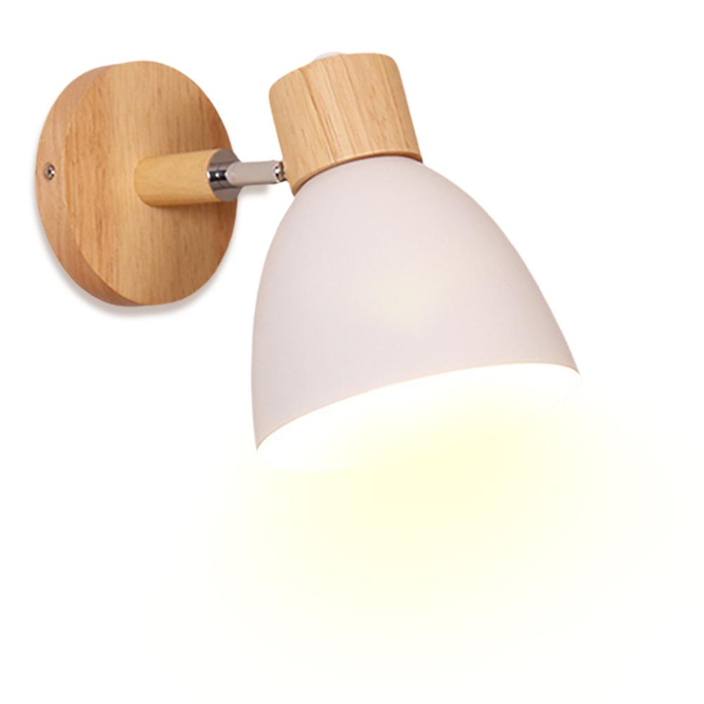 Wooden Nordic Wall Light Modern LED Reading Light Bedside Lamp for Bedroom Living Room Home Decor Fixture