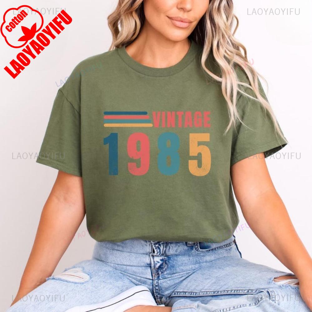 1985 Vintage Graphic T Shirts 1985 T Shirt 40th Birthday Men Women Back In Cotton Shirt Vintage 80s Tshirt Gift Shortsleev