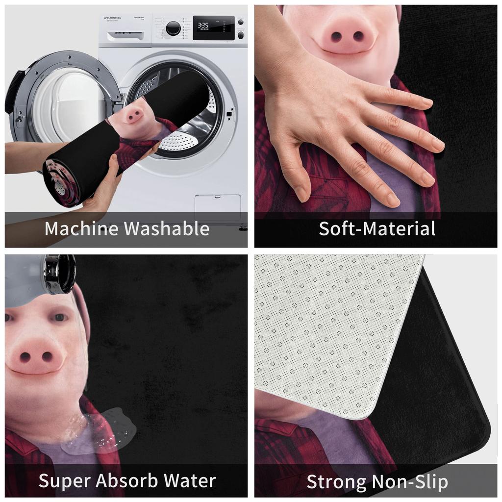 John Pork sta chiamando Tappetino Divertente Antiscivolo Tappeto per Bagno Cucina Camera da Letto 40*60cm