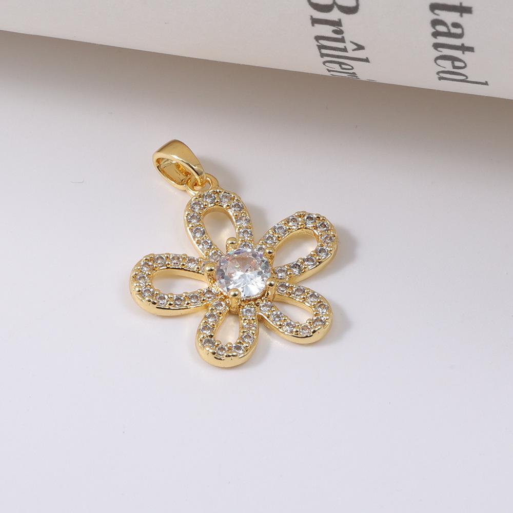 Подвеска-цветок со стразами - Нишевый стиль Ручная работа Золотой и Серебряный Ювелирный Аксессуар