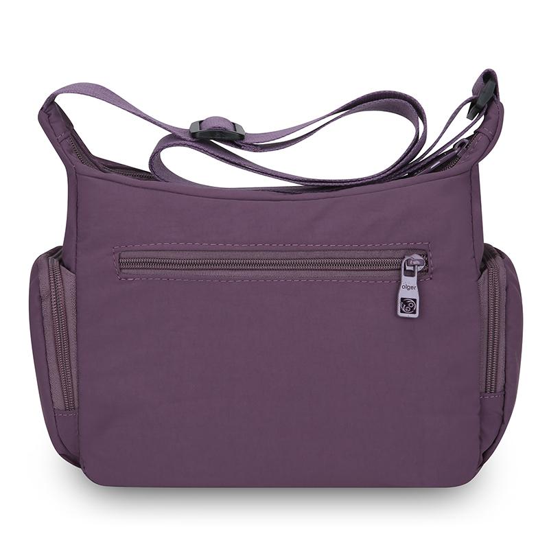 Wasserdichte Nylon-Crossbody-Tasche für Damen Mehrere Taschen Schulter-Handtasche mit Reißverschluss
