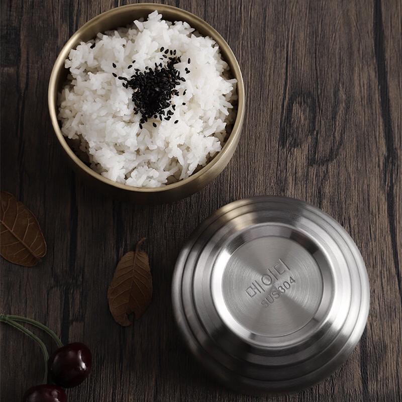 ZISIZ Korean-Style 304 Stainless Steel Double-Layer Insulated Soup Bowl with Lid