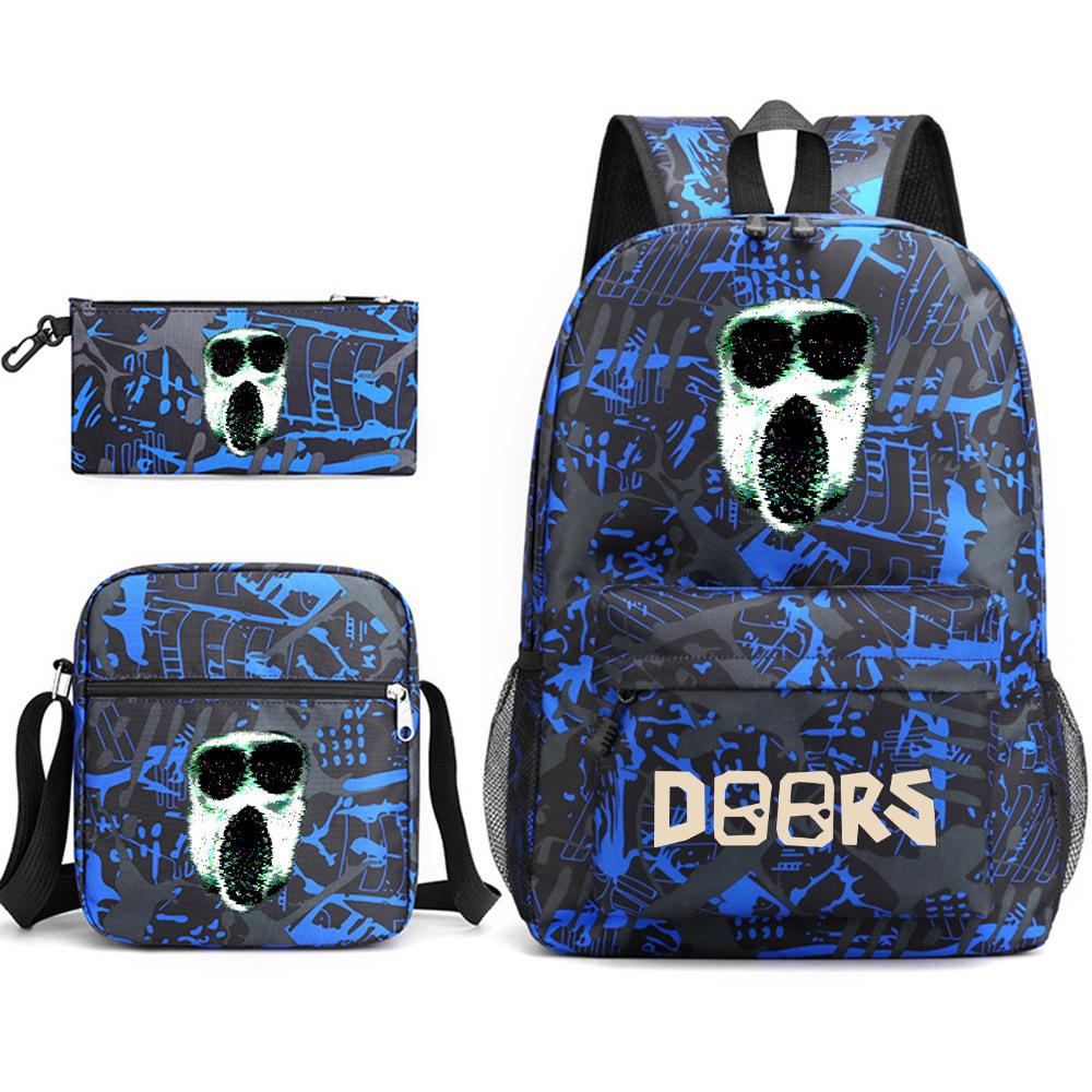 X Three-piece Schoolbag Printed Breathable Practical Backpack Large Capacity Oxford Bag