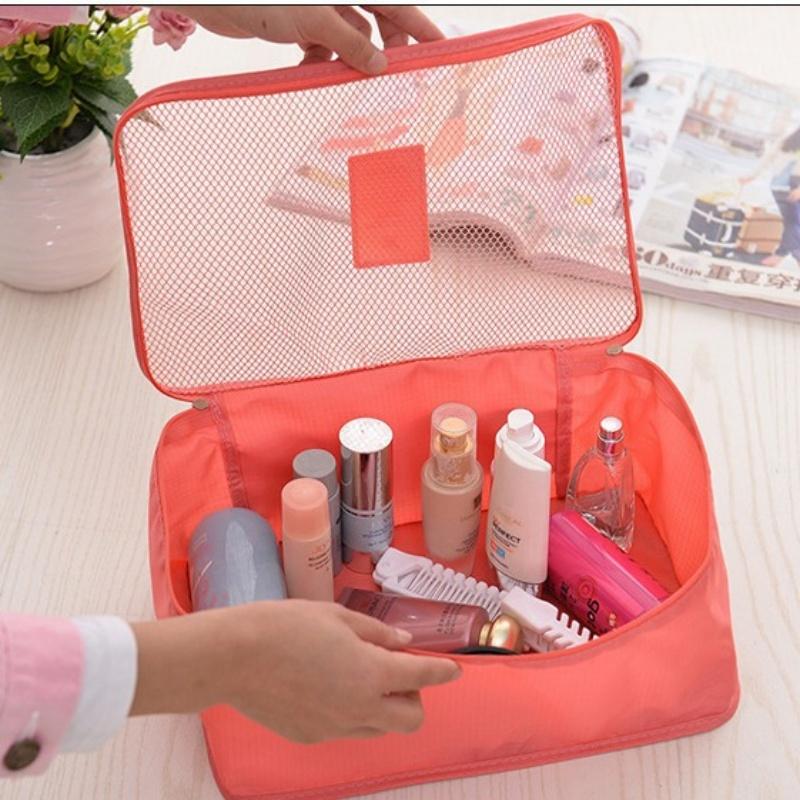6 Pcs Set Pink Blue Grey Travel Storage Bag Large Capacity Waterproof Luggage Clothing Underwear Storage Bag Bag With Zipper