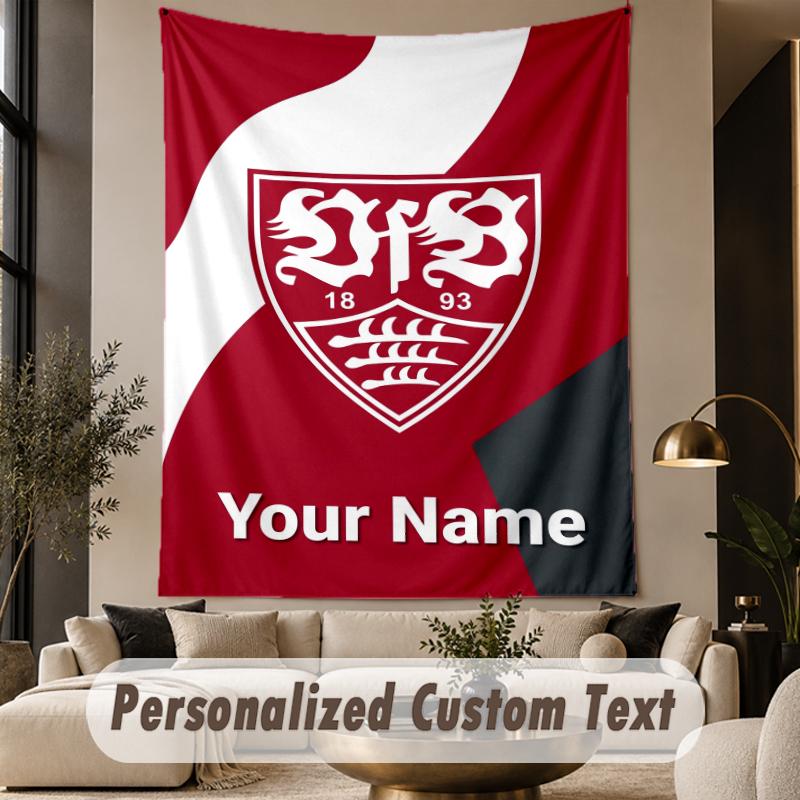 Custom Text Tapestry VfB Stuttgart FC Print Wall Tapestry Indoor Living Room Wall Decor