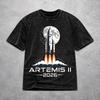 Vintage Men Women Artemis II Mission To The Moon 2026 Artemis 2  Tee Shirt Oversize Washed  T Shirts Clothes