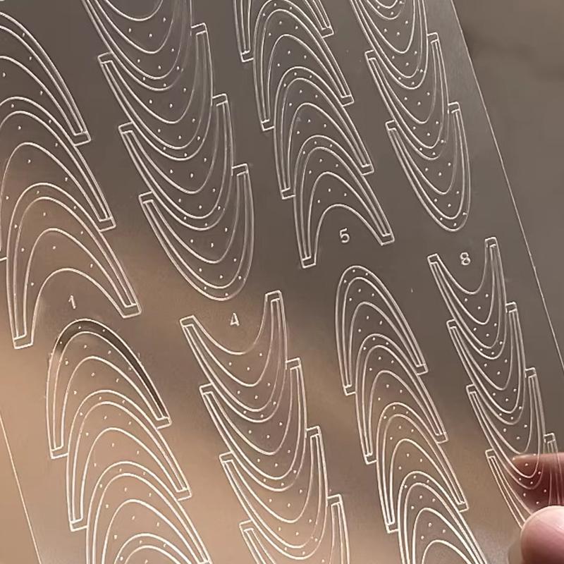 Fully Transparent Hollow French Nail Stickers Spray Painting Stencil French Edges Templates Patting Glue Adhesive Auxiliary Tool