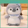 Cute Cartoon Penguin With Butterfly Headwear And Scarf Plush Toy Doll Gift For