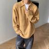 Unisex Podzimní-Zimní Retro Svetr s V-výstřihem - Měkký, Volný Střih s Spuštěnými Rameny