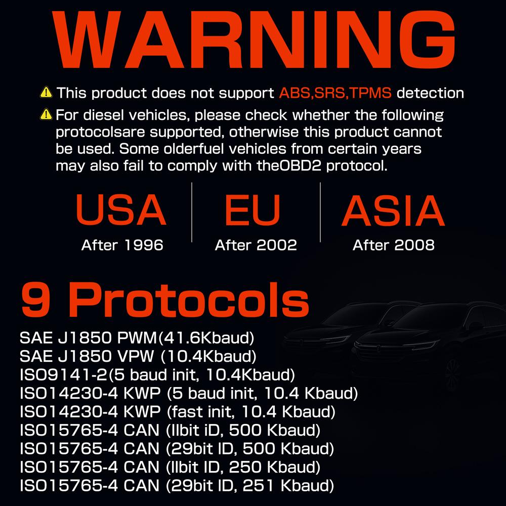 OBDII EOBD Read/Clear Fault Code OBD2 Code Reader ELM 327 V410 Car Diagnostic Tools OBD2 Scanner Digital Display Auto Engine System Detection