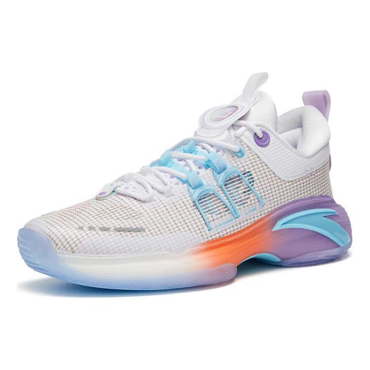 Anta Zup1 Nitrogen Technology Shock Absorption Non-Slip Wear-Resistant Low-Top Basketball Shoes Men Sneakers Purple White 112311105-1