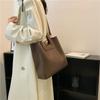 Popular large-capacity bag women's autumn new versatile retro texture shoulder crossbody portable bucket bag