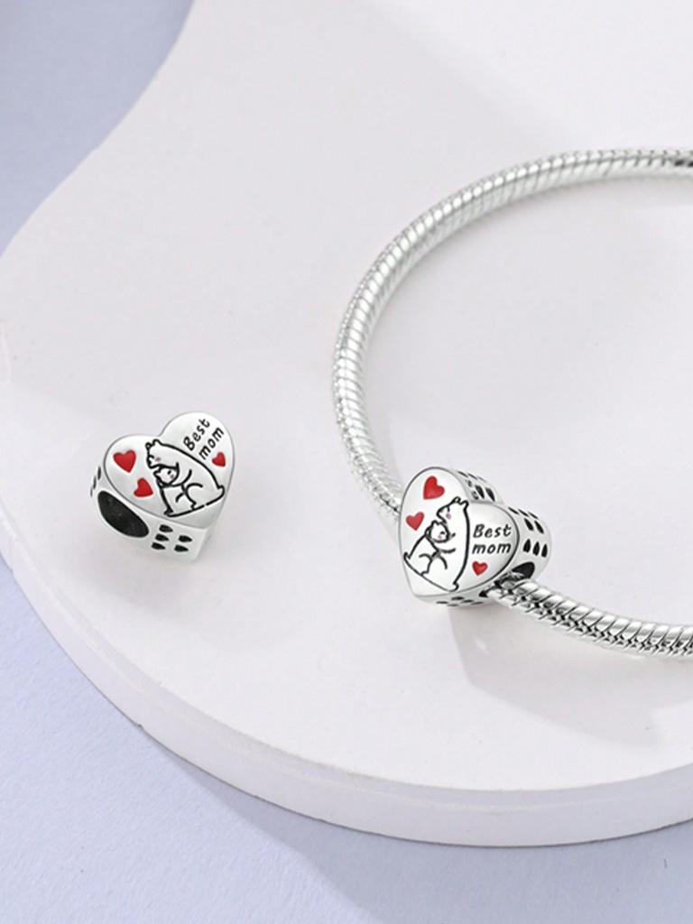 Charms Plata Copper Colors Mother'S Day Love Hug Letters Beads Pendant For Original Bracelet For Women Diy Jewelry Love Gift