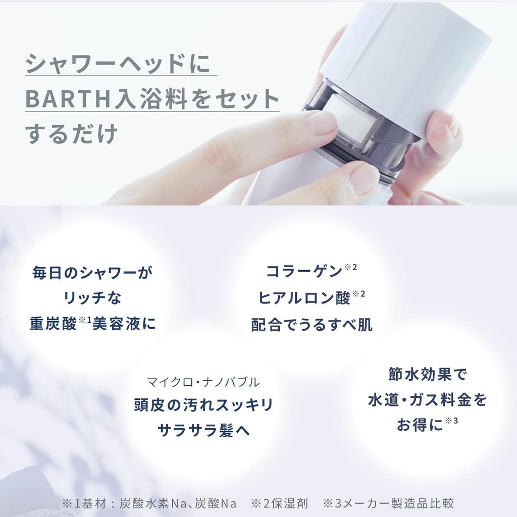 BARTH Bath Micro Nano Bubble Shower Head White Bubble Shower Head Spa Water (Bicarbonate Saving)