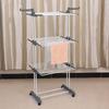 4 Tier Folding Drying Rack Clothing Clothes Horses Rack W/ 4 Drying Poles and Two Side Wings Stainless Steel Laundry Drying Rack