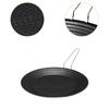 Round Grill Pan Grilling Skillet Multipurpose Long Handle Portable for Cooking Household Outdoor Camping Roasting Seafood