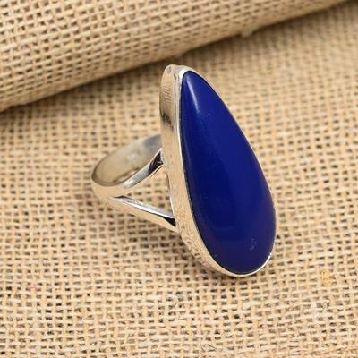 Anello in argento sterling 925 fatto a mano con pietra preziosa di lapislazzuli per il Ringraziamento