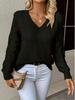 Spring/Autumn Women's Long Sleeve Hollow Knitted Pullover Sweater