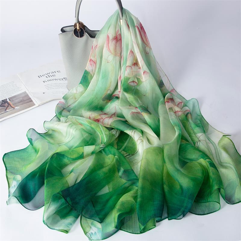 New 100% Mulberry Silk Silk Scarf Pure Chiffon Silk Scarf Shawl Exquisite Scarf Yarn