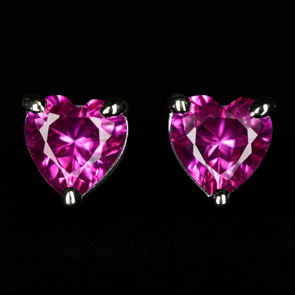 Natural Pink Ruby Earring 11.1 Ct Heart Gemstone Jewelry Gift