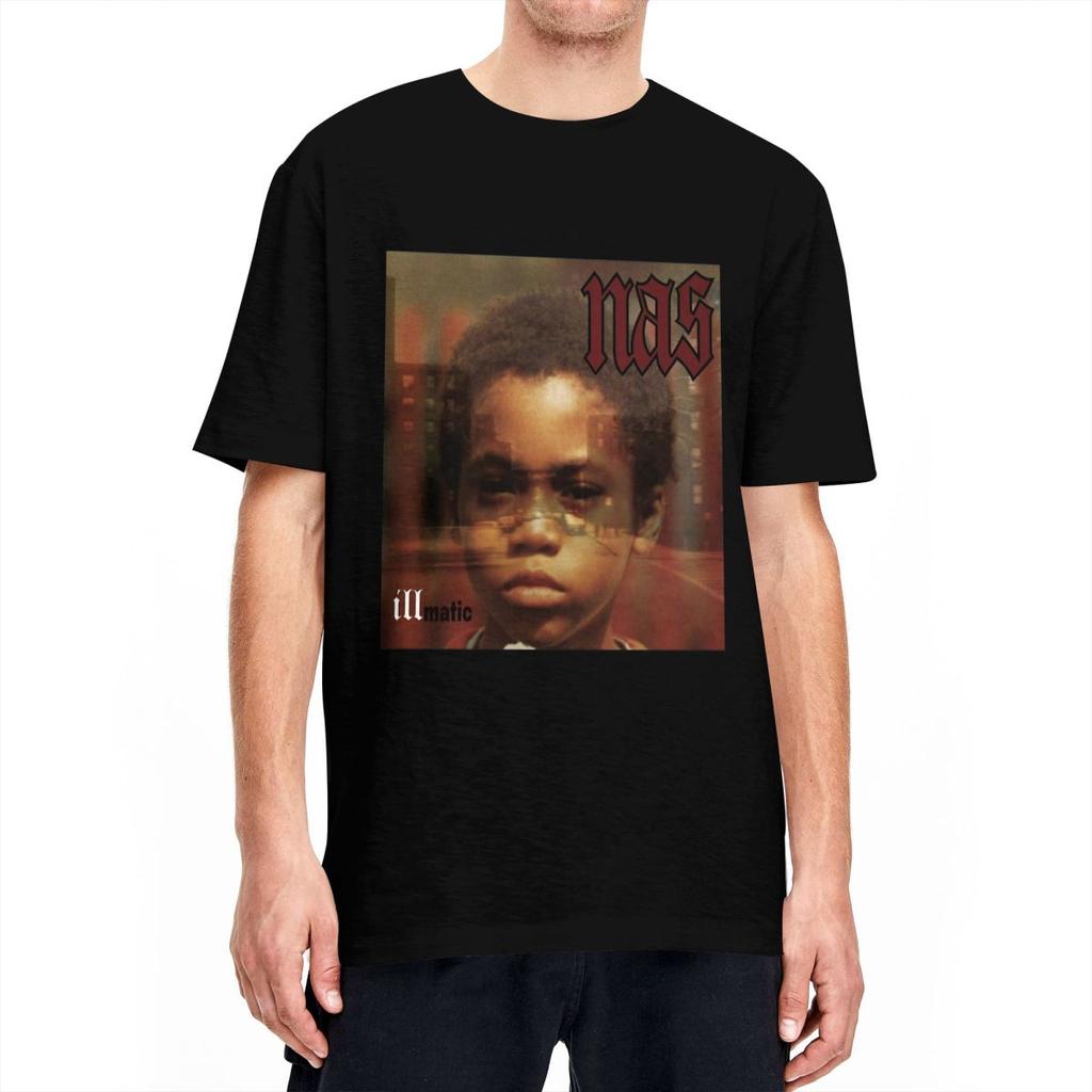 Nas Singer T-Shirt Man Illmatic Album Y2K Basic Cotton T-Shirts Summer O-Neck Trending Tee Shirt Cheap Big Size Tops