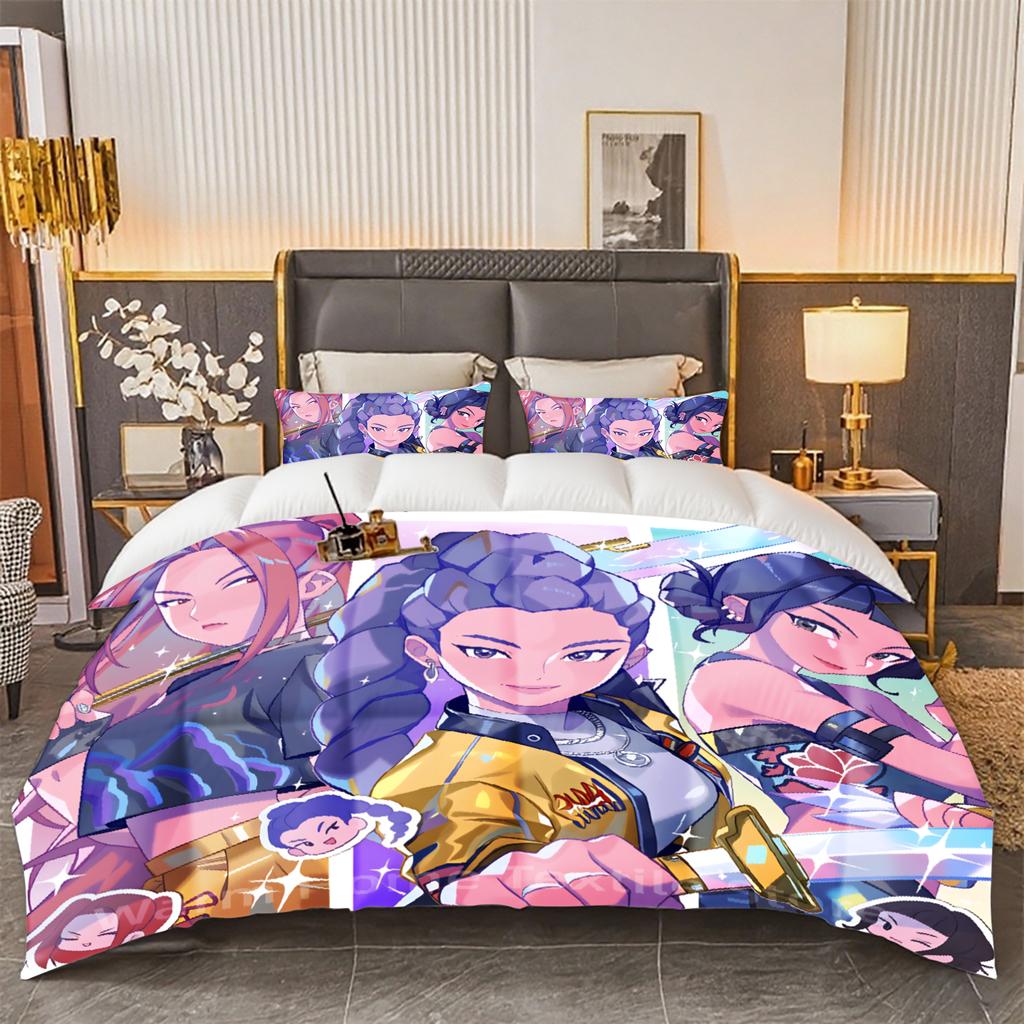 KPOP Bedding Set Demon-Hunters Duvet Cover Set Soft Single Twin Double Size Home Decor Birthday Gift For Girls Women Home Decor